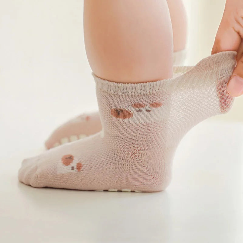 5 Pairs Childrens Indoor Anti-Slip toddler Socks Cute Cartoon Pattern Kids Boys Girls Socks Comfortable Breathable for Toddler