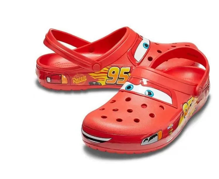 Cars Lightning McQueen Pixar EVA Cartoon Slippers Sandals Outdoor Waterproof Anti Slip Beach Casual Hole Breathable Sandals