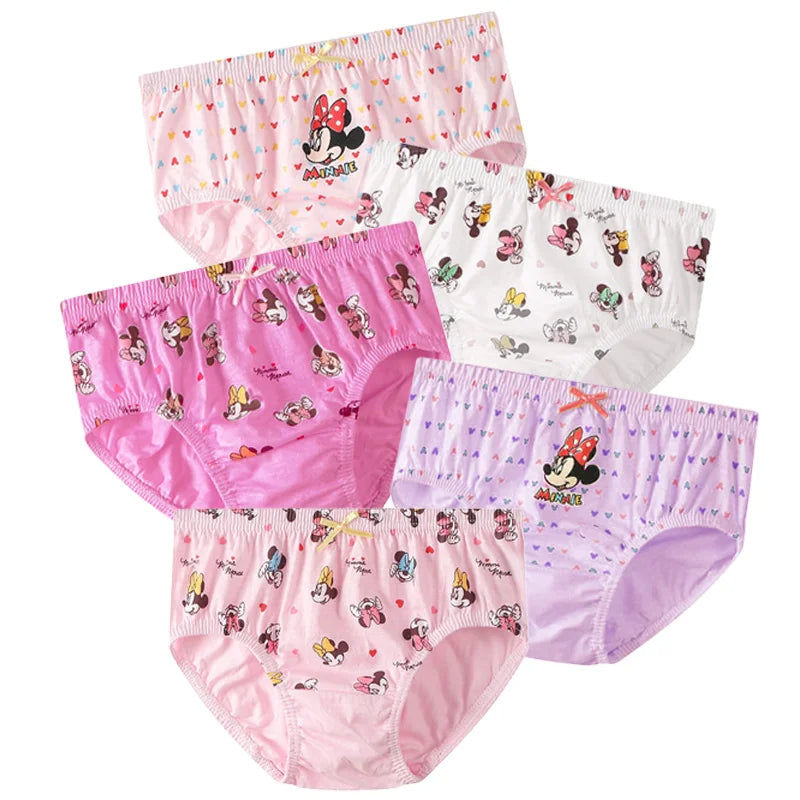 10 Pcs/Lot Girls Cotton Panties Lovely HelloKitty Minnie Mouse Cartoon Children Triangle Underwear Breathable Soft Girls Briefs