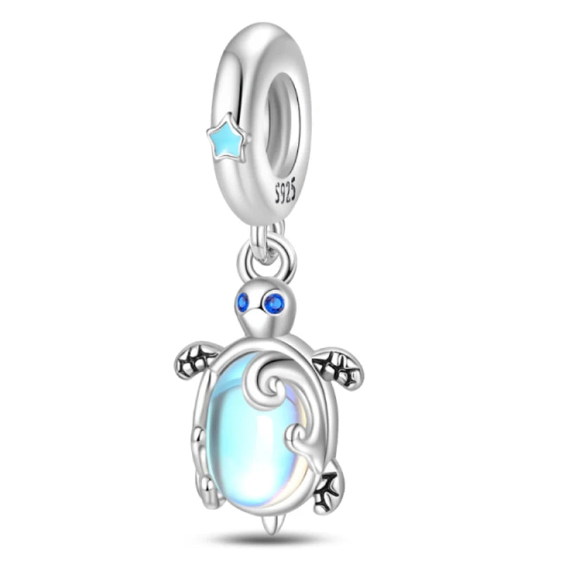 Hot Sale 925 Sterling Silver Ocean World Series Sea Turtle Starfish Little Crab Octopus Charms Bead Fit 925 Bracelet DIY Jewelry