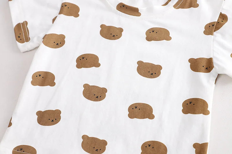 New Summer Baby Girls Clothes Suit Children Boys Cartoon T-Shirt Strap Shorts 2Pcs/Sets Toddler Casual Costume Kids Tracksuits