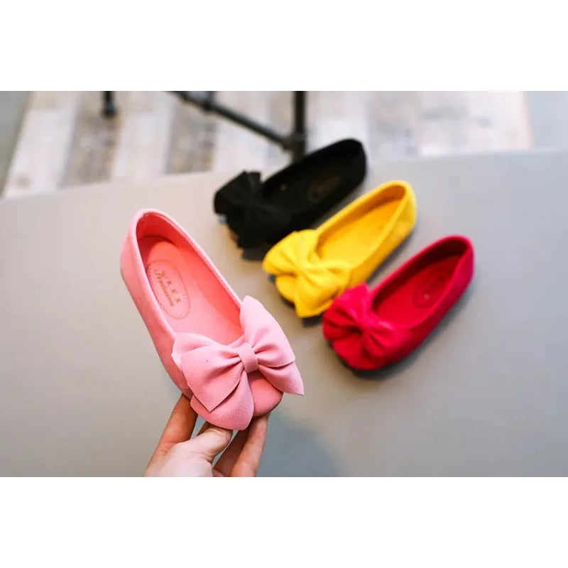 2025 New Fashion Girls Shoes PU Leather With Big Bowtie Candy Color Children Sandals Slip-on Kids Casual Shoes 21-36 Soft Hot