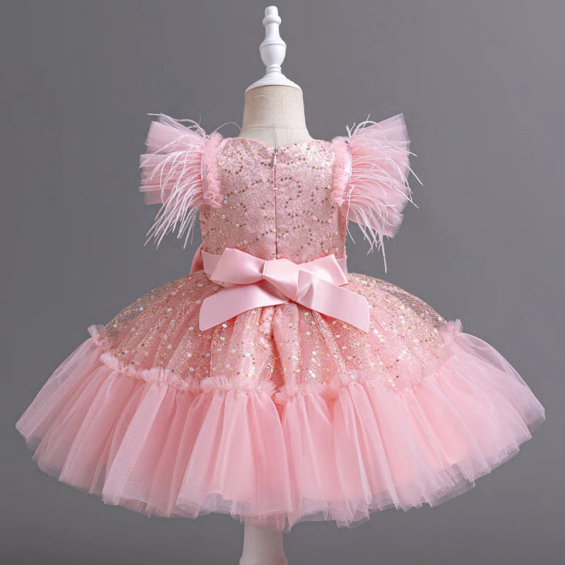 6633 Little Baby Clothing Girl Wedding Dress Kids Birthday Party Princess Dresses Children Wedding Ceremony Costume