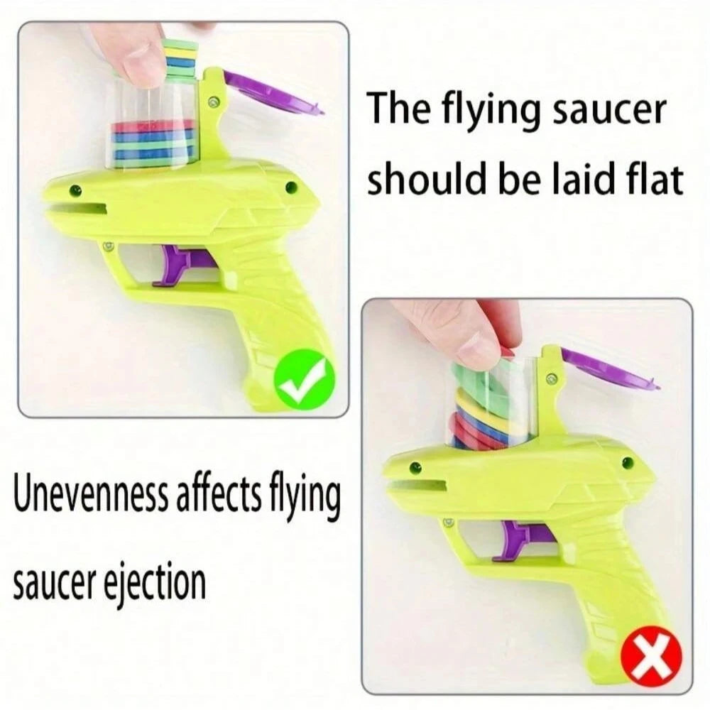 1PC Kids Outdoor Disc Gun Toy Flying Frisbee Shooting Launcher Interactive Parent-Child Game for Boys Perfect Birthday Gift