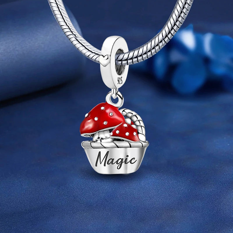 925 Sterling Silver Mushroom Cat Owl Puppy Cat Claw Charms Beads Fit Diy Bracelet Bangle Making Gift Of High Quality Jewelry