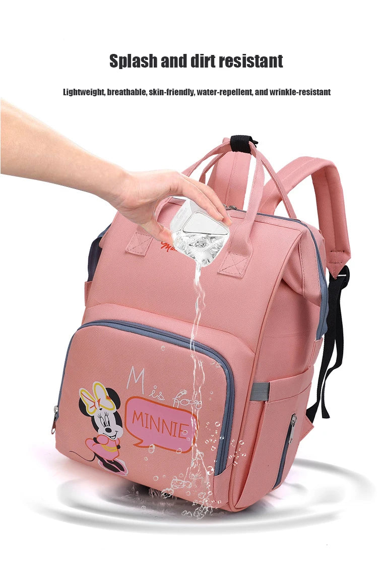 Disney New Fashion Baby Diaper Bag Large Capacity Maternity Bag Baby Waterproof Stroller Backpack Mickey Mouse Baby Diaper Bag