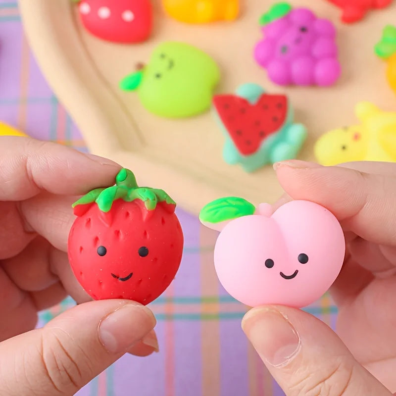 1-24pcs Mochi Squishy Toys Set for Kids Mini Squishies Fruit Squeeze Pack Cute Stress Relief Anxiety Birthday Gift Adults Kids