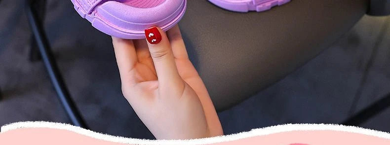 Sandals Girls Anime Kuromi Open Peep Toe Shoes Girly Summer Cute Cartoon Babys Purple Pink Slipper Kid Size 21-36