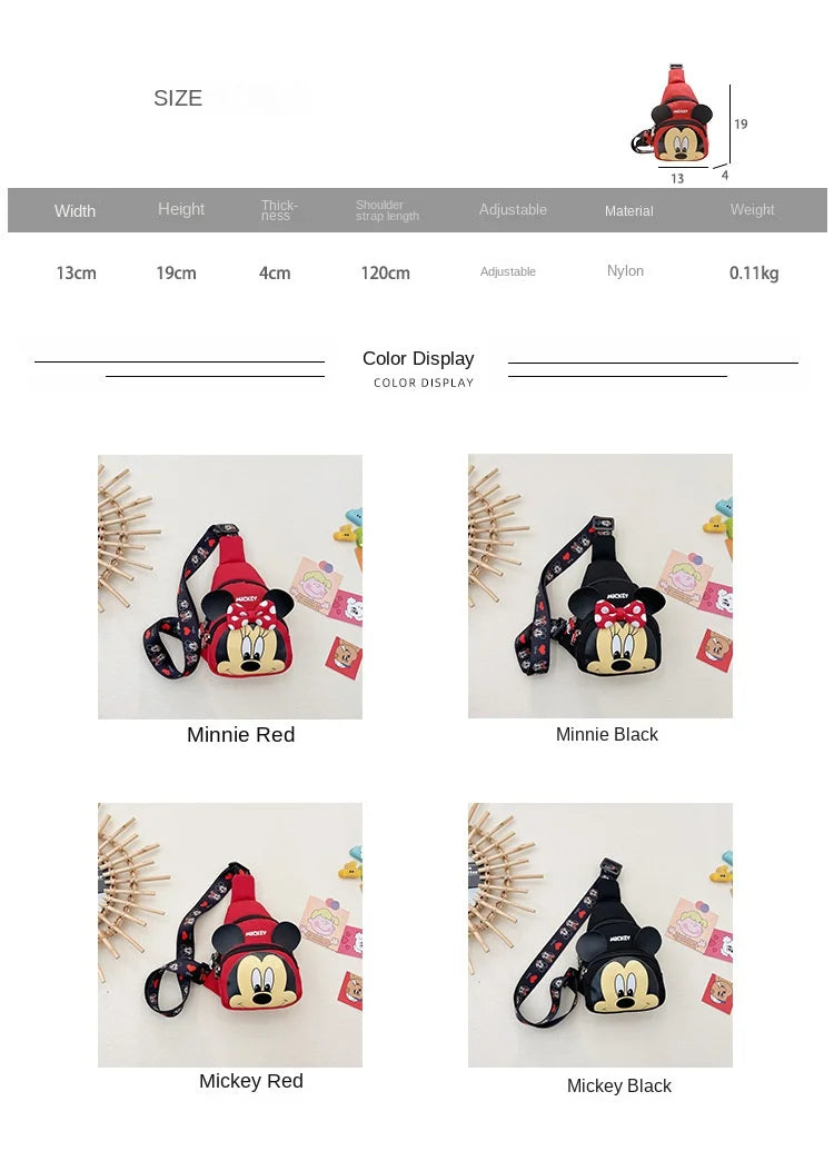 Disney Mickey and Minnie New Children's Backpack Cartoon Cute Boys and Girls Schoolbag Mini Fashion Trend Children's Backpack