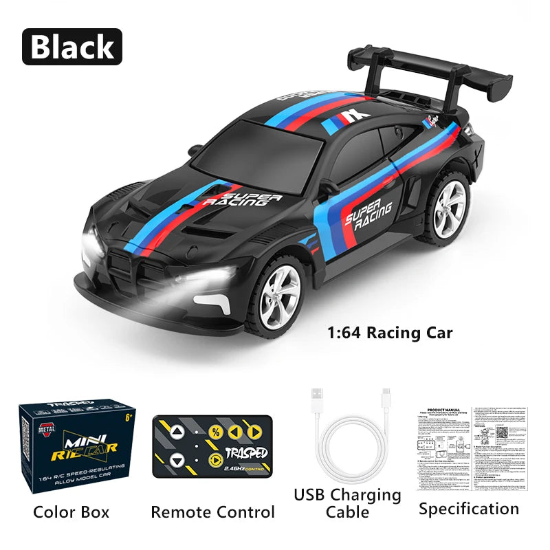 JCMO Racing Car Mini Scale 1:64 Three Speed Adjustment High Speed Mobile Phone Controllable Toy Remote Control Racer For Kids
