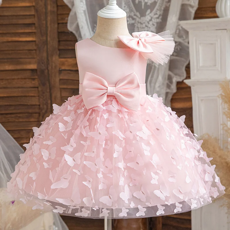 Mickey Minnie Mouse Girl Princess Dress Kid Clothes Party Birthday Outfits Evening Party Tulle Dress Wedding Wear Bowknot Dress