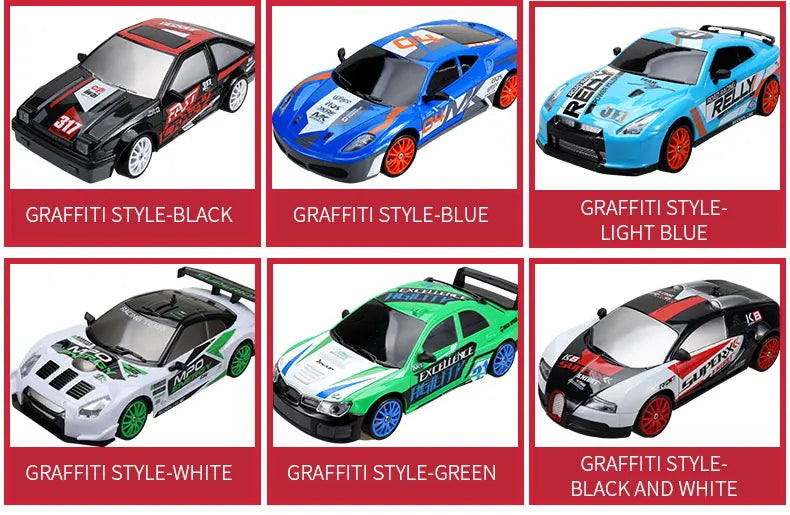 2.4G High speed Drift Rc Car 4WD Toy Remote Control AE86 Model GTR Vehicle Car RC Racing Cars Toy for Children Christmas Gifts