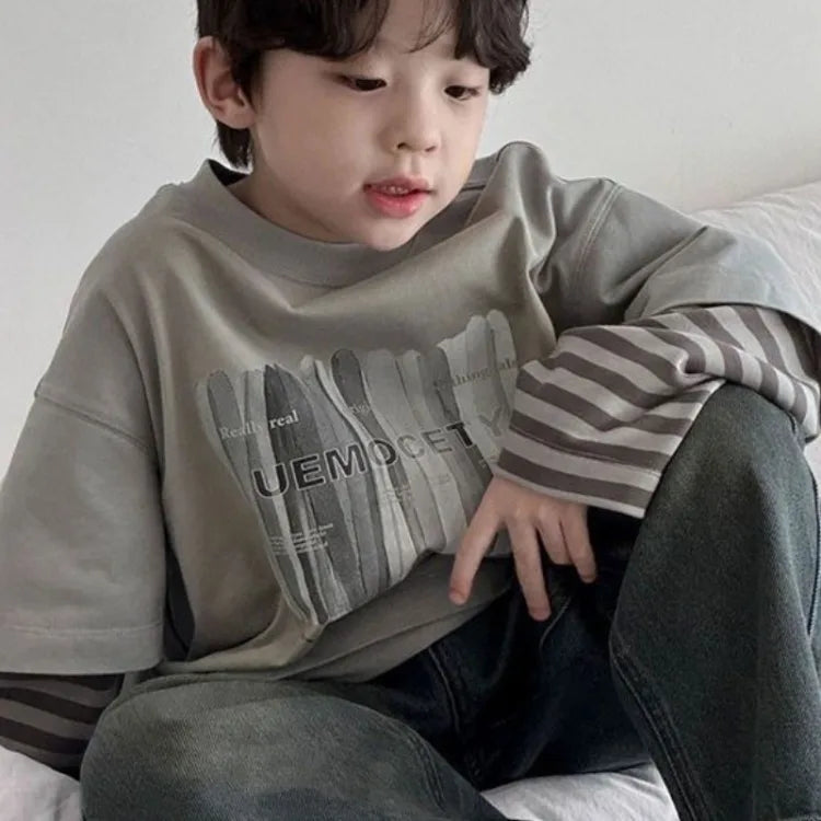 Long Sleeve T-shirt Child Children's Boy's Clothing Tees Cartoon Fashion Clothes for Boys Tee Wear Year Old Kids Top Korean 2025