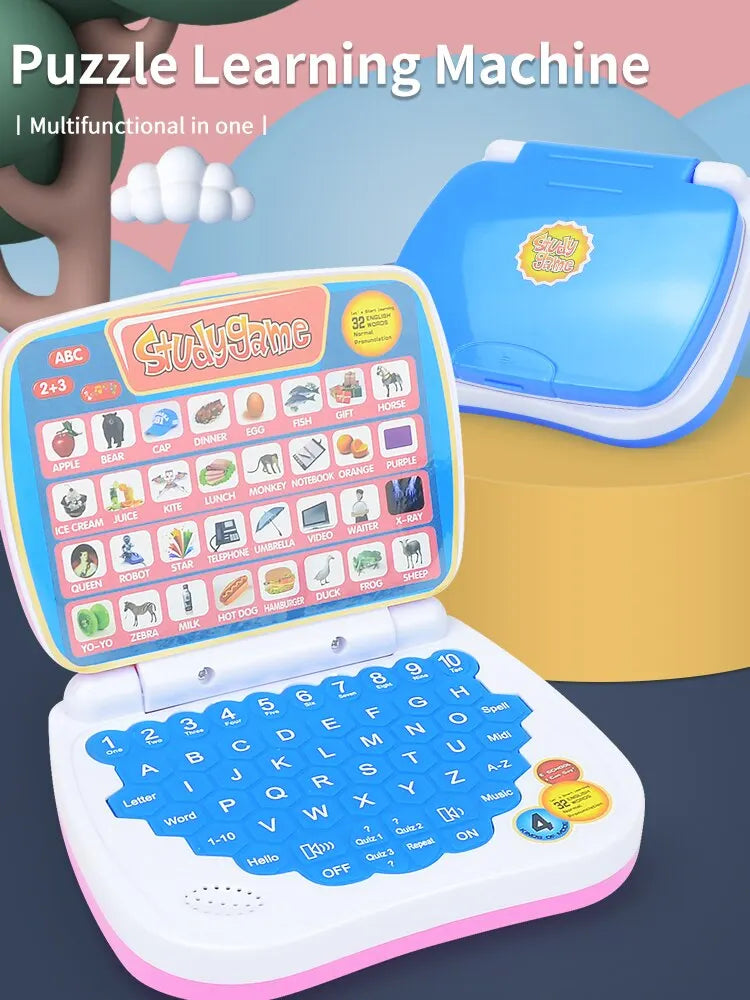 English Learning Small Laptop Toy for Kids. Boys and Girls Computer for Aphabet ABC.Numbers.Words.Spelling.Maths.Music