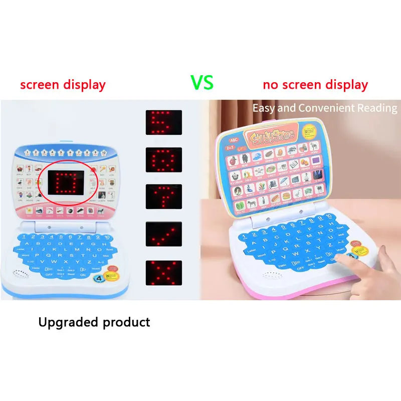 English Learning Small Laptop Toy for Kids. Boys and Girls Computer for Aphabet ABC.Numbers.Words.Spelling.Maths.Music