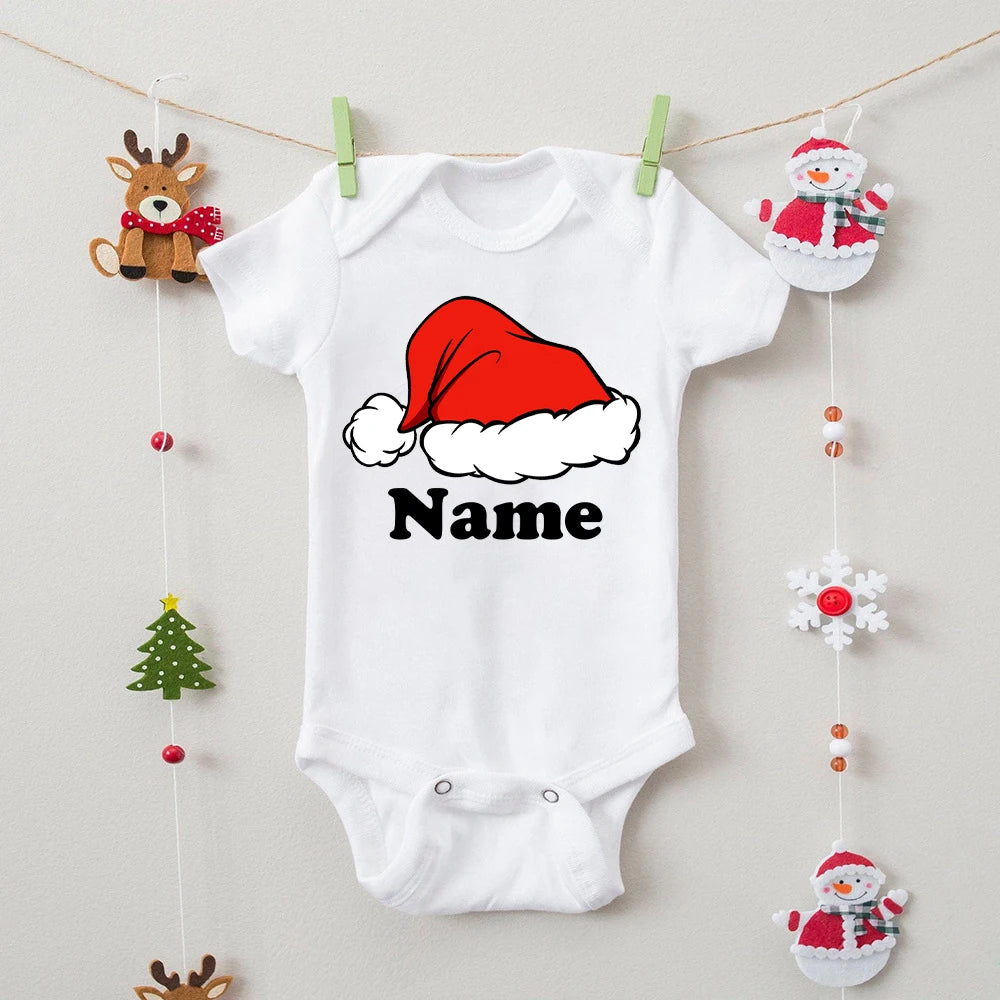 Personalised Christmas Family Matching Outfits Custom Dad Mom Kids Shirt Baby Bodysuit Family Clothes Christmas Party Shirt