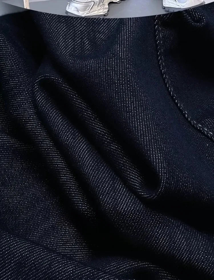 2025 New Boys' Solid Color Jeans - Loose Fit Straight Leg Kids' Long Pants with Pockets, Trendy & Stylish Denim for Active Boys