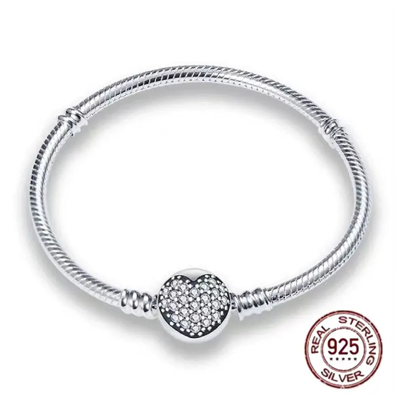 Hot selling S925 sterling silver crown snake bone bracelet, suitable for original DlY bracelet, women's fashion jewelry