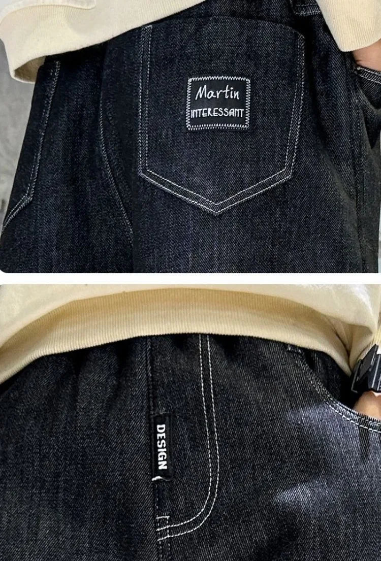 Boys Fleece-Lined Jeans Thermal Winter Pants Thickened Full-Body Cashmere Long Pants for Toddler Boys Outdoor Winter Clothing