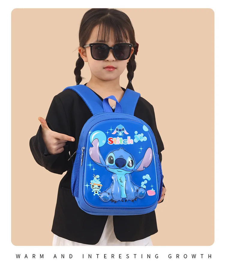 Disney Stitch New Kindergarten Schoolbag Cartoon Cute Boys and Girls Backpack High Quality Fashion Children's Schoolbag Light