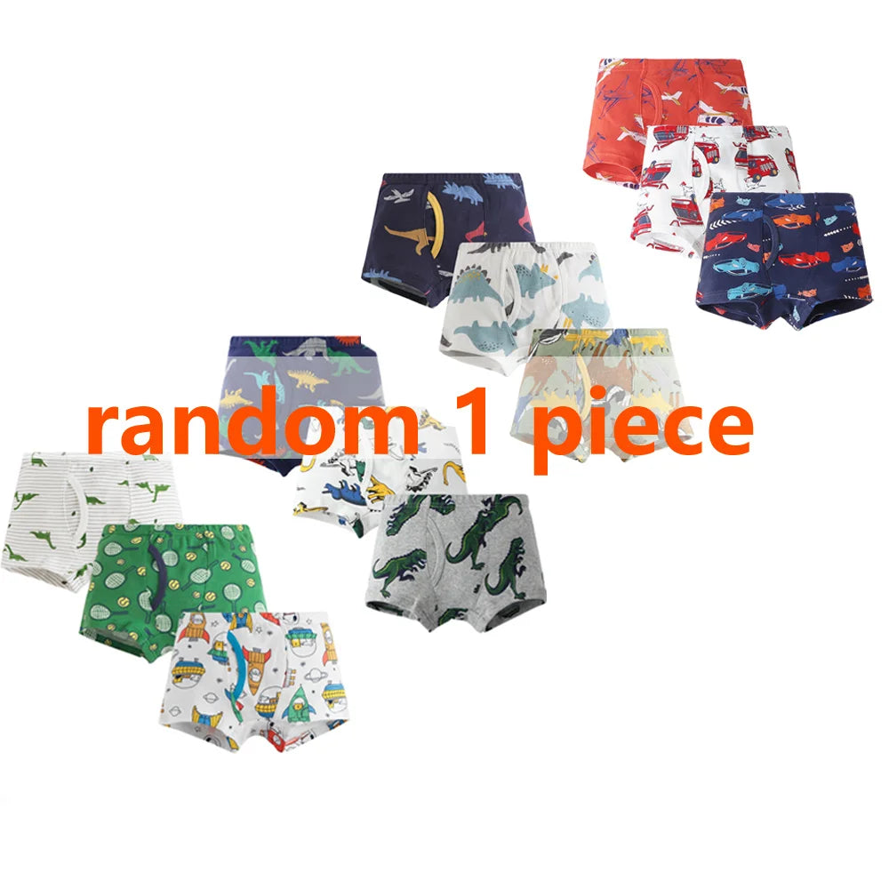 1/3/6 pcs Boys Boxer Briefs Sets 2025 New Kids Cotton Underwear Boy Underpants Teenager Dinosaur Print Soft Children Panties