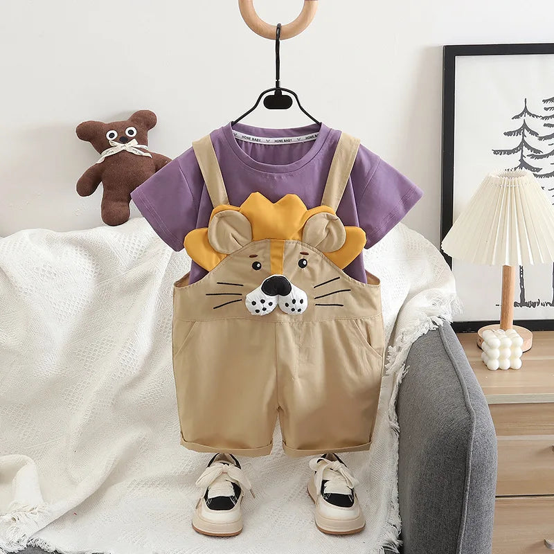 New Summer Baby Boys Clothes Set Children Cartoon T-Shirt Shorts 2Pcs/Sets Toddler Girls Clothing Infant Costume Kids Tracksuits