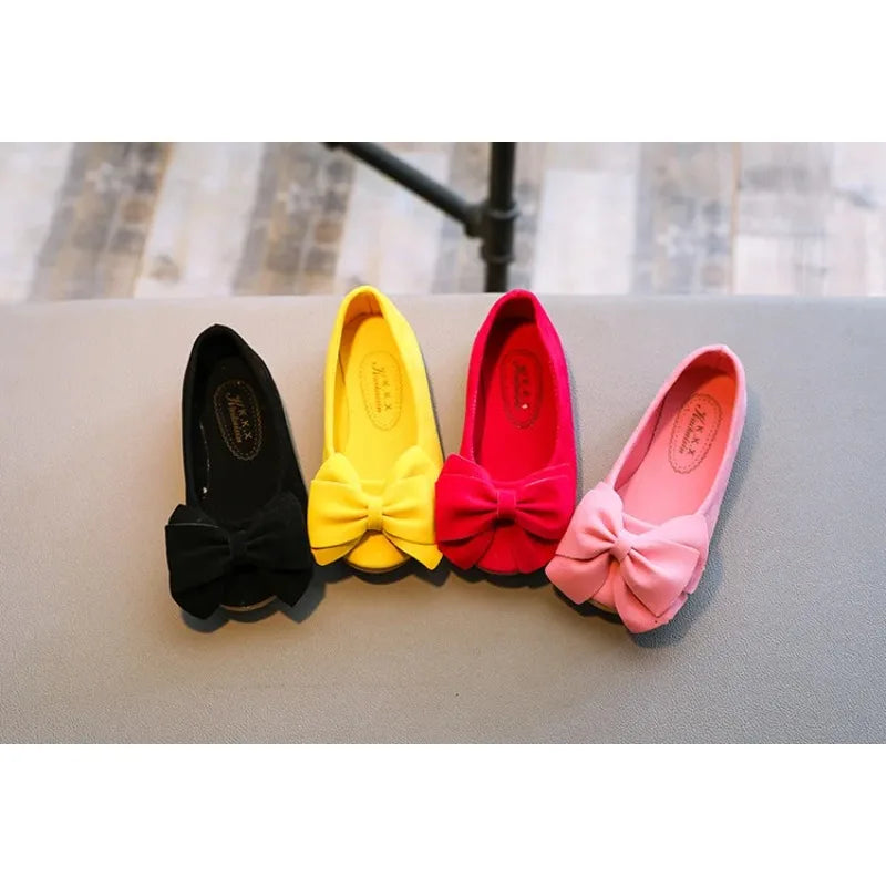 2025 New Fashion Girls Shoes PU Leather With Big Bowtie Candy Color Children Sandals Slip-on Kids Casual Shoes 21-36 Soft Hot