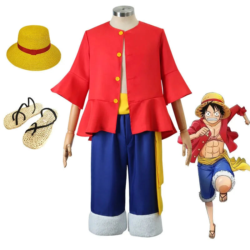 5 Styles Anime Monkey D Luffy Cosplay Costume Egghead Costume for Adult Coat Hat Fancy Uniform Halloween Christmas Suit