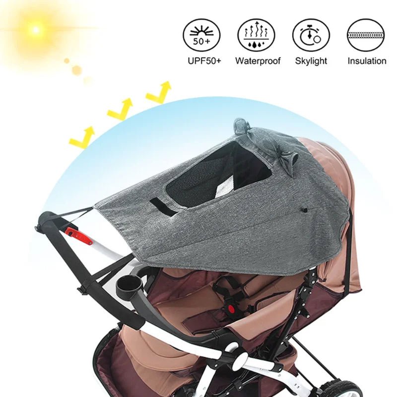 Baby Stroller Sun Cover Sun Shade, Awning Sun Protection Canopy Pushchair Buggy Hood Cover, Pram Sun-proof Rain Cover UV Proof
