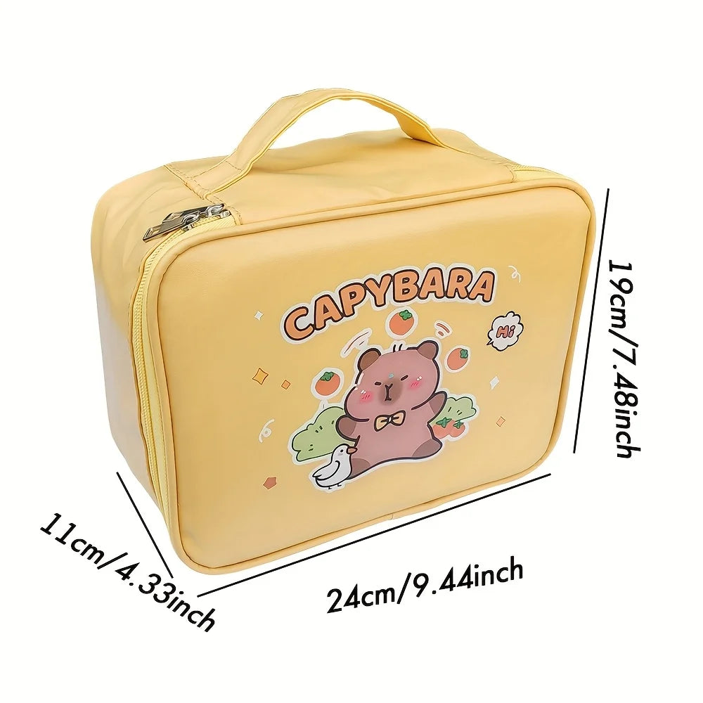 Cute Capybara Stationery Gift Set for Students, Featuring Soft Grip Pens, Notebook, Pencil Case, and Study Essentials Pack