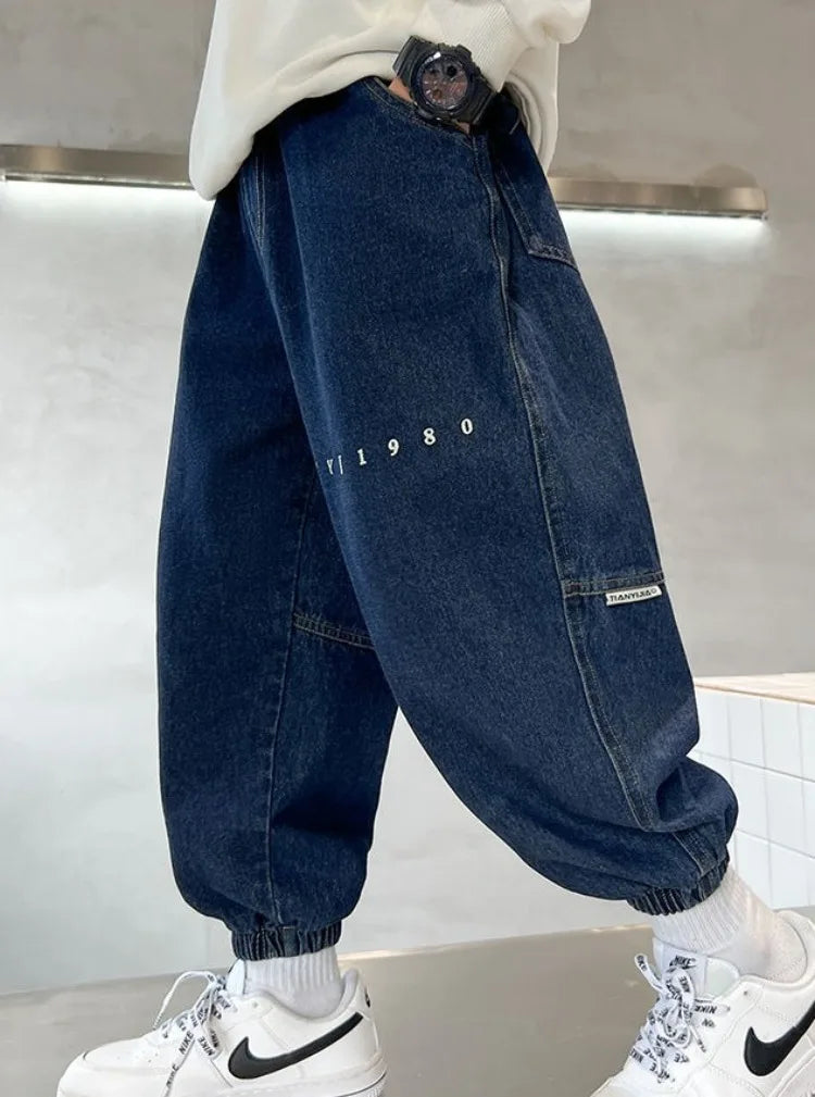 Boys Jeans Spring Autumn 2025 New Style Casual Pants Trendy Stretch Fabric Comfort Fit Toddler Boys