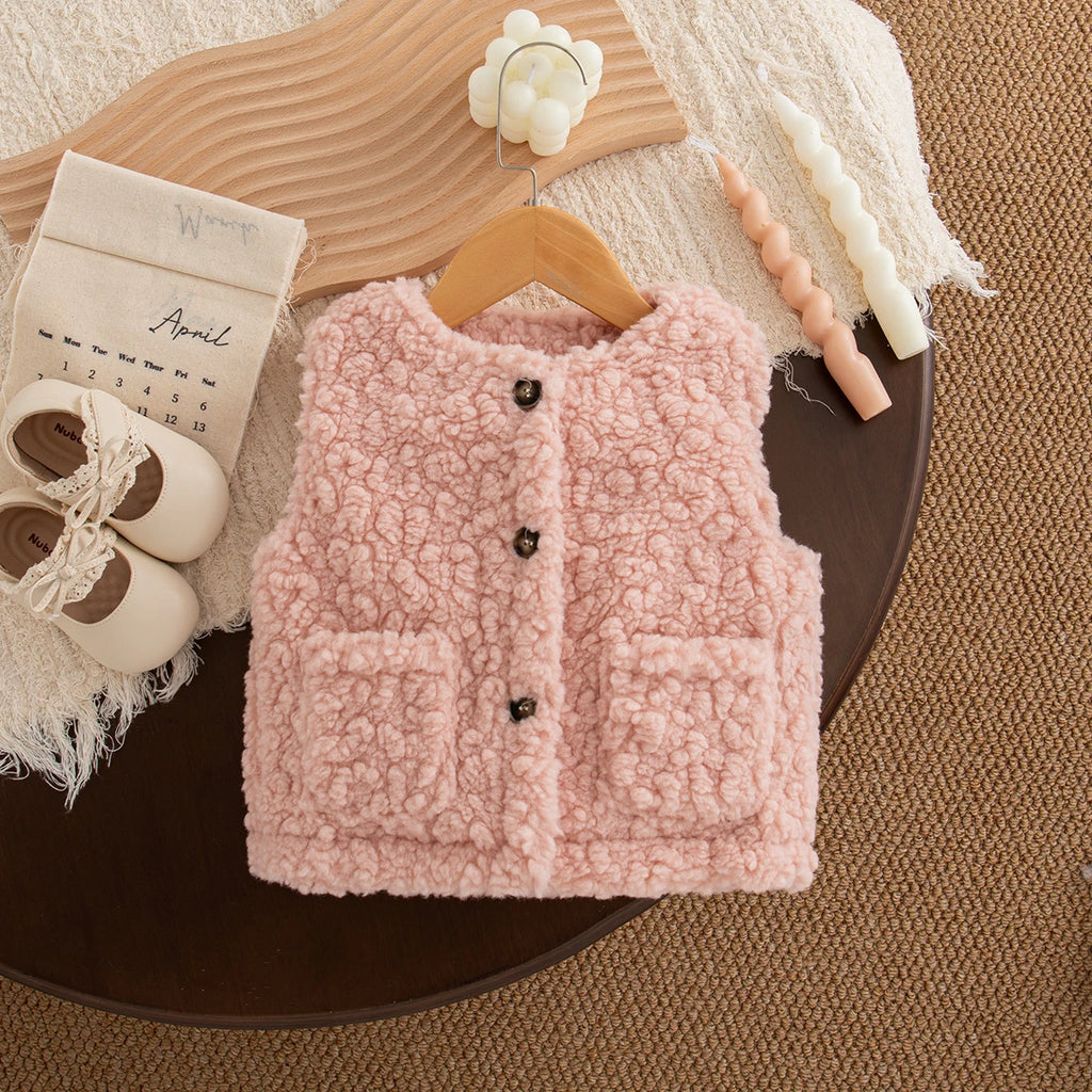 Autumn And Winter New Cute Cartoon Baby Girl Vest Coat, Thick And Warm Children'S Clothing For Babies Aged 9 Months To 4 Years