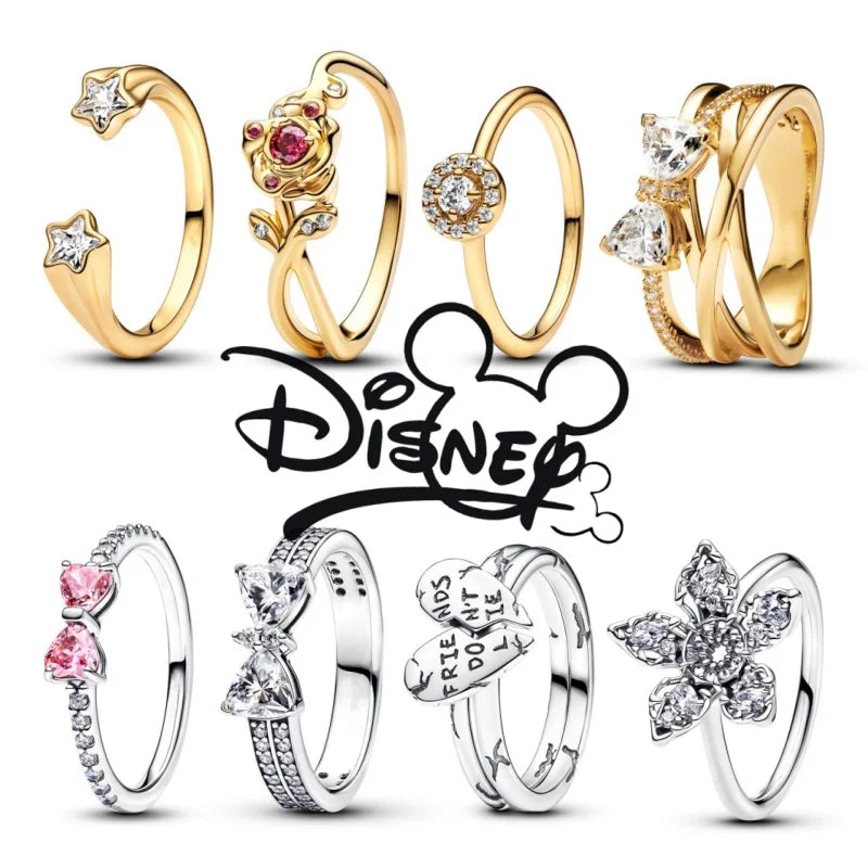 2025 New Disney Stranger Things Christmas Series Ring，Sparkling Bow Ring，Fits The Original DIY Holiday Gifts for Women