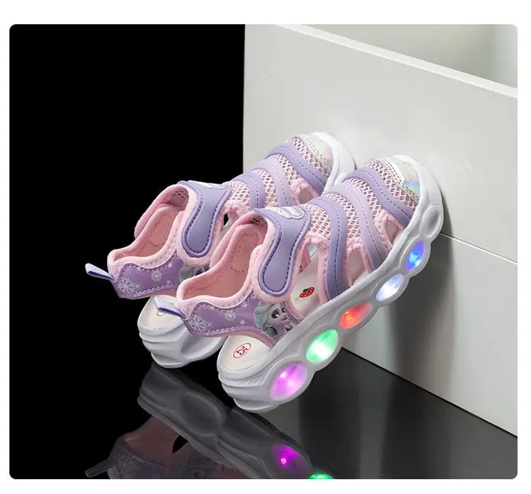 Disney Summer Cartoon Kids Toddler Boys Spiderman Princess Sandals Sport Baby Boys Blue Red Beach Sneakers Sandals Size 24-35