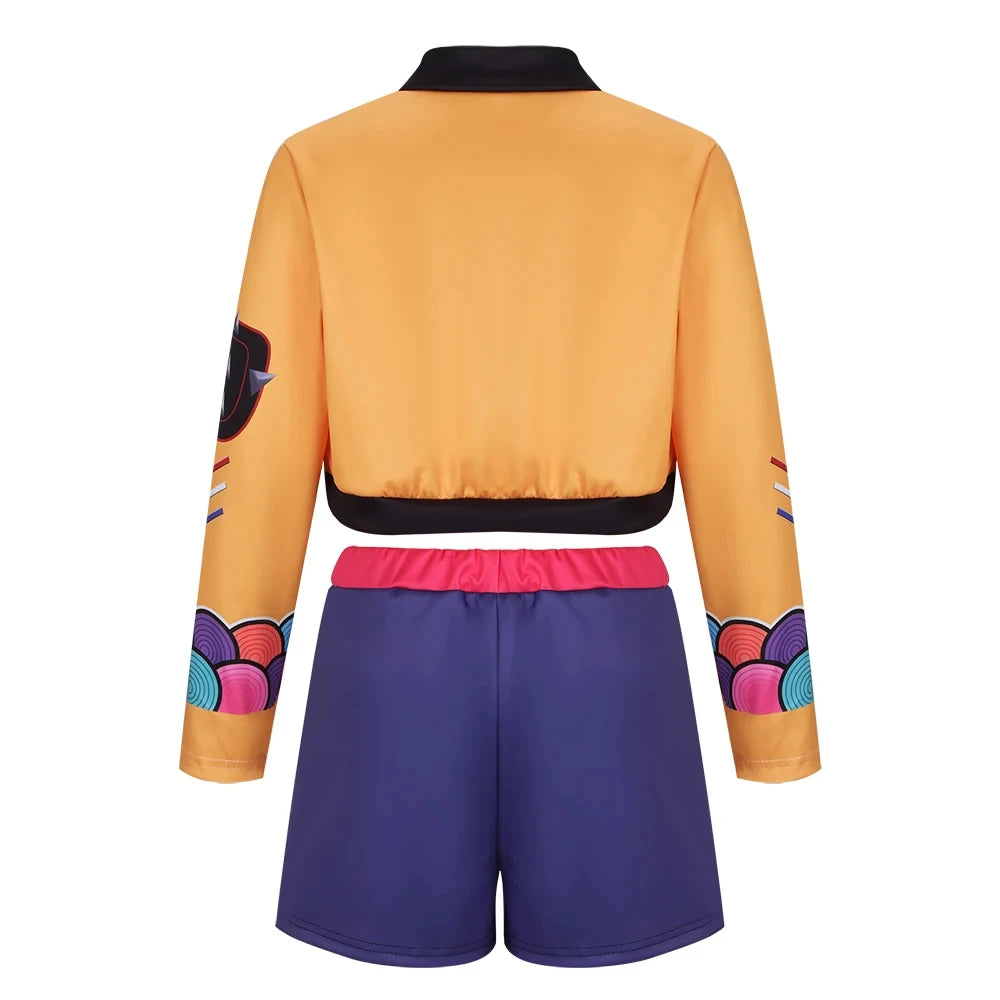 Kids Kpop Demon Hunters Rumi Zoey Mira Cosplay Huntrix Costume For Girls Clothes Group Idol Roleplay Halloween Carnival Suit