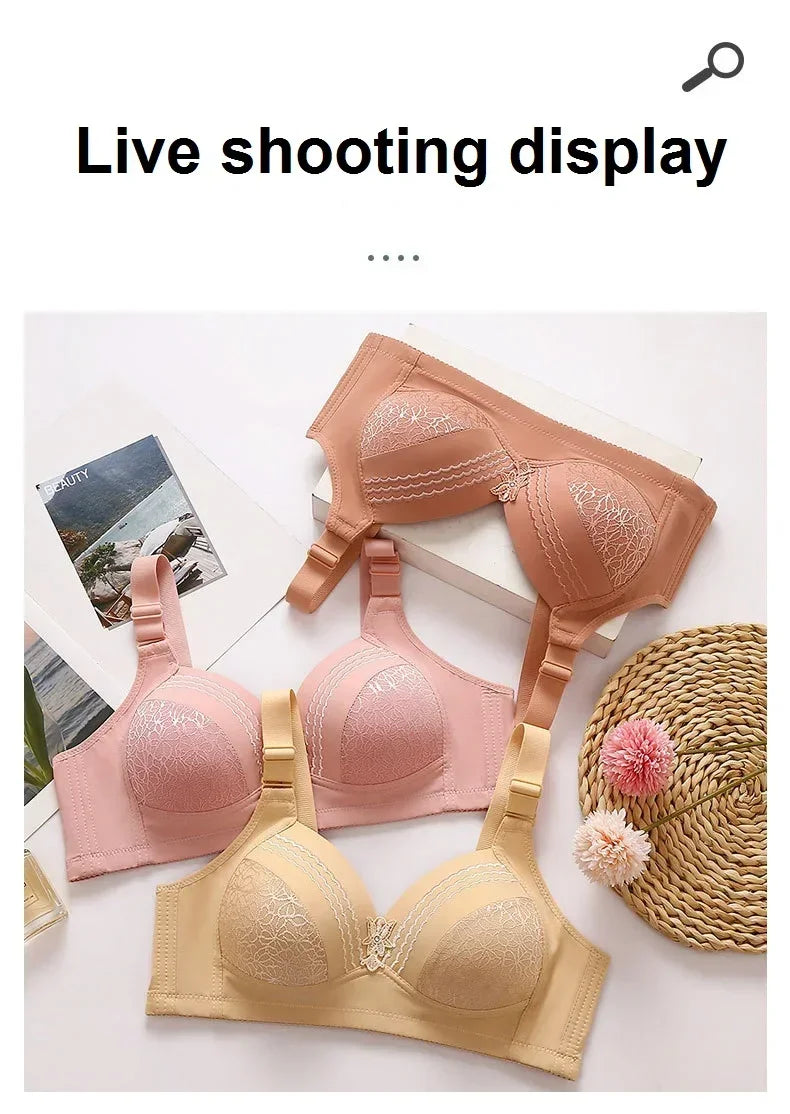 High-grade Women Bra Mom Brassiere Sexy Push Up Brassiere Large Size Thin Cup Without Steel Ring Female Bra Women Underwear