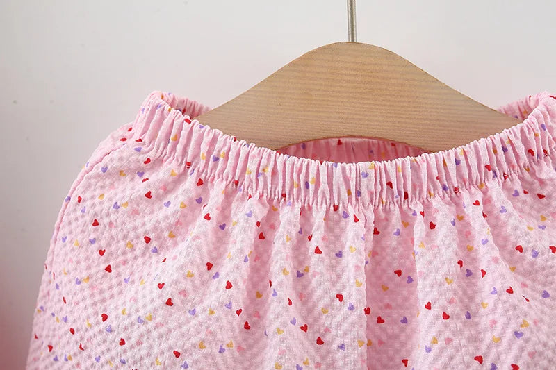 (0-3 Year Old Baby Girl Two-Piece Set) Summer New Casual Vacation Style Sweet And Caring Children'S Sleeveless Clothes