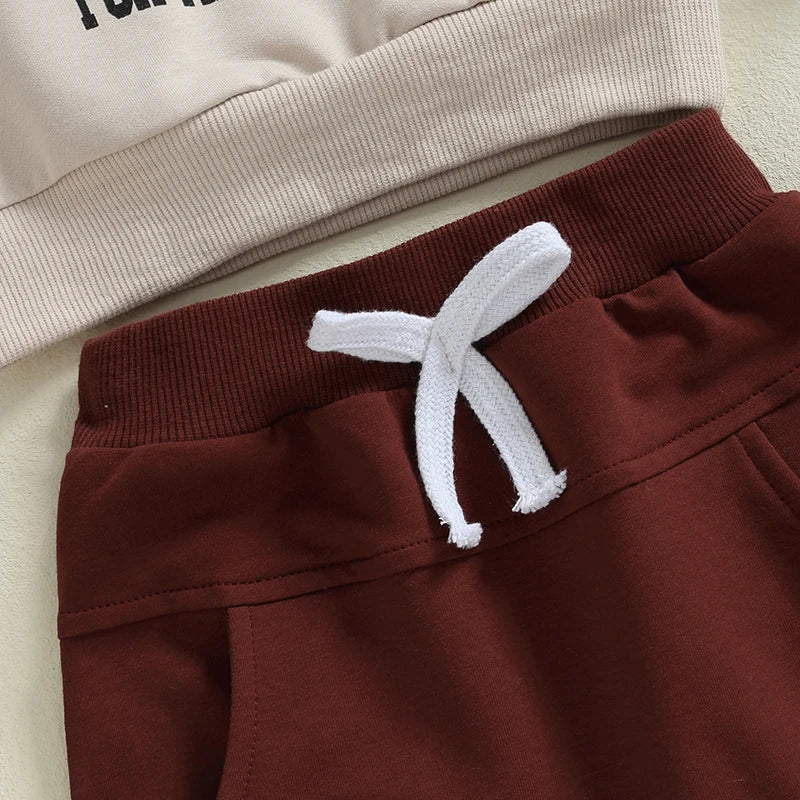 Infant Baby Boy Outfits Football Print Sweatshirt Top with Elastic Pant 2Pcs Toddler Fall Winter Clothes Set