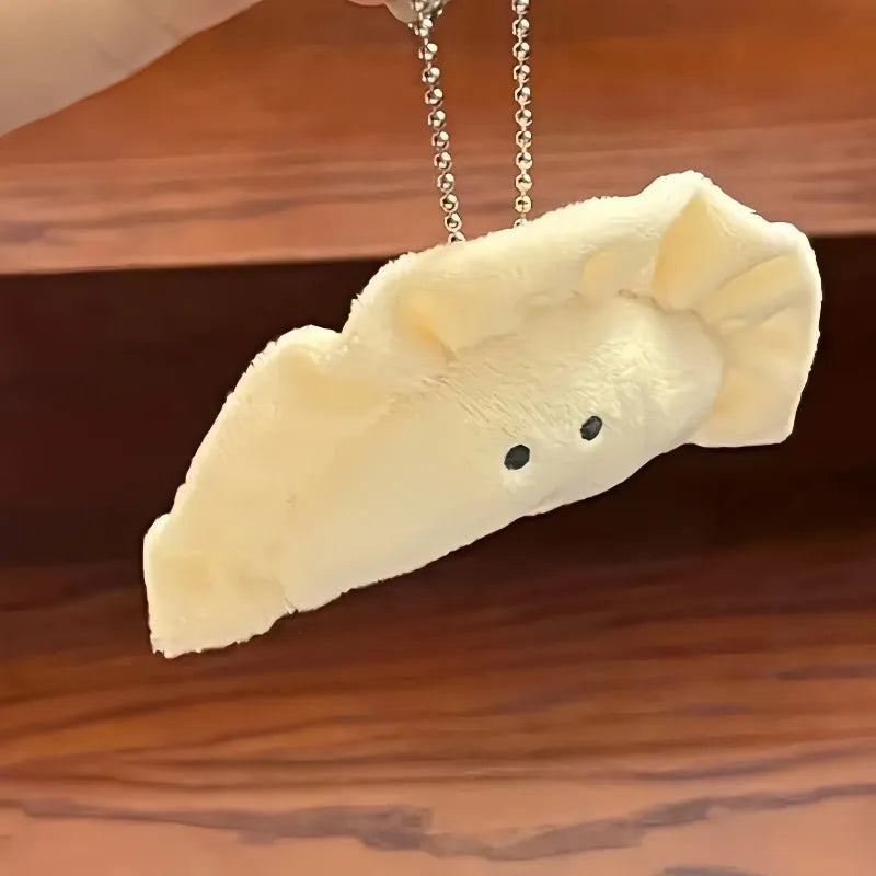 Cartoon Squishy Plush Dumpling Funny Soft Stuffed Plush Toys Mini Bag Charm Keyring Cute Accessory for Keys and Backpacks