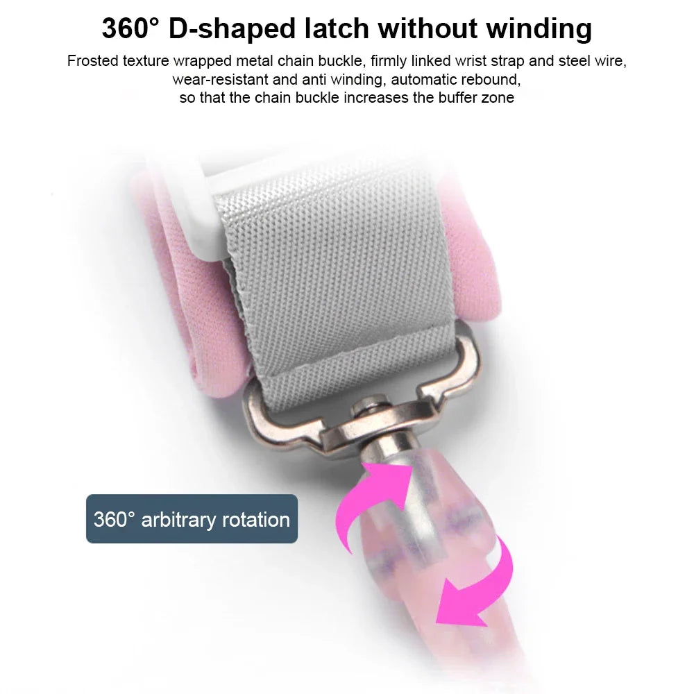 Toddlers Leash Anti Lost Wrist Link Child Kids Safety Harness Kids Walking Wristband Assistant Strap Belt for Girl Pink Gift