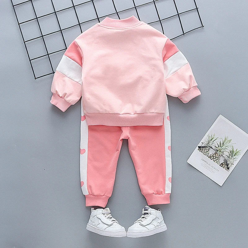 New Spring Autumn Baby Girl Clothes Children Casual T-Shirt Pants 2Pcs/Set Toddler Sports Costume Infant Outfits Kids Tracksuits