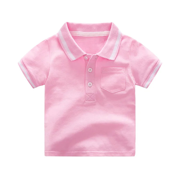 Summer Kids Polo Shirt Boys Short Sleeve Lapel Polos Clothes for Girls Cotton Print Breathable Kids Polo Shirt Children Tops