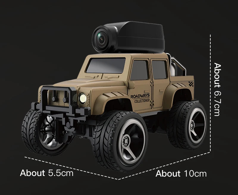 KF32 1:64 RC Mini Climbing Alloy Video Car With LED Light  and HD Camera Radio Remote Control Vehicle Toy for Kids Best Gift