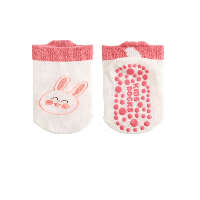 6 Pairs Spring Summer Kids Cotton Socks Children Autumn Cute Cartoon Animal Pattern Comfy Breathable Baby Non-slip Floor Socks