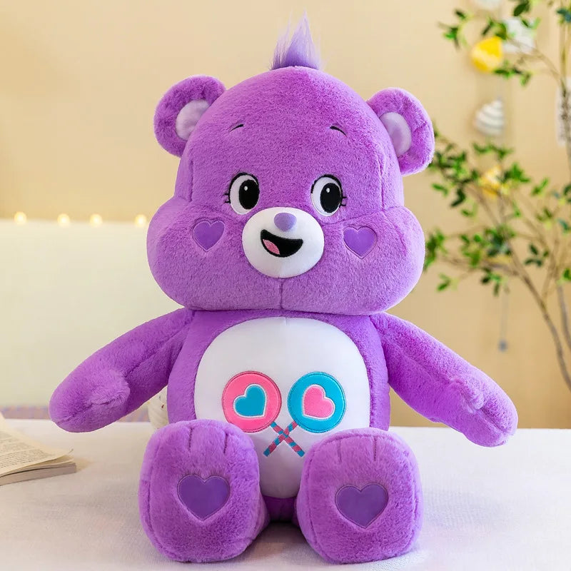 MINISO 30CM Carebears Kawaii Rainbow Bear Plush Toy Lovely Anime Colorful Bear Stuffed Doll Room Decor Lovely Bear Birthday Gift