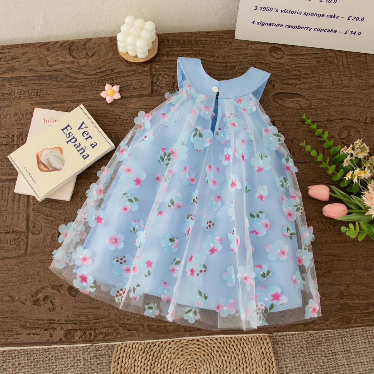 Summer New Floral Chiffon Baby Girl Princess Dress, Sweet Bow Children'S Sleeveless Clothes For Babies Aged 3 Months To 3 Years