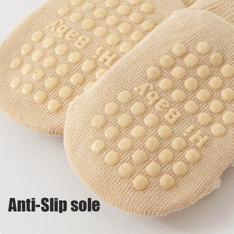 3/5 Pairs Baby Non Slip Floor Socks Cute Cartoon Design Anti slip Socks For Newborn Indoor Activities Toddler Socks Accessories