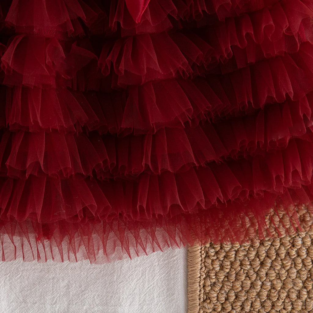 Christmas Party Dress! Winter New Red Bow Baby Girl Dress, Princess Style Children'S Clothing (9 Months -3 Years Old)