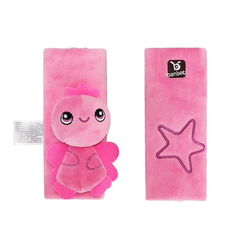 Baby Car Seat Strap Cover Plush Animal Seatbelt Cover Shoulder Pads for Baby Car Seat Belt Pads for Car Seats/Pushchair/Stroller