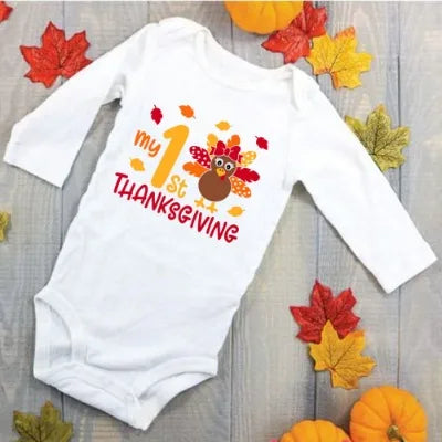 My First Thanksgiving Baby Boys Girls Romper Infant Cute Baby Clothes Toddler Thanksgiving Gift Rompers Fall Baby Jumpsuit